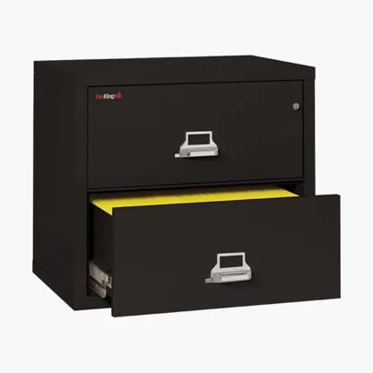 FireKing 2-3122-C Lateral Fire File Cabinet in Black with UL High-Security Key Lock