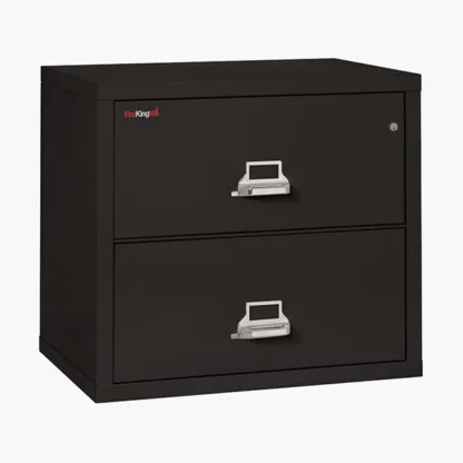 FireKing 2-3122-C Lateral Fire File Cabinet in Black with UL High-Security Key Lock