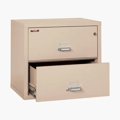 FireKing 2-3122-C Lateral Fire File Cabinet in Champagne with UL High-Security Key Lock