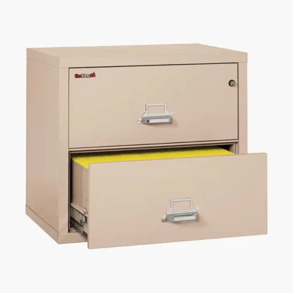 FireKing 2-3122-C Lateral Fire File Cabinet in Champagne with UL High-Security Key Lock