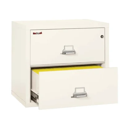 FireKing 2-3122-C Lateral Fire File Cabinet in Ivory White with UL High-Security Key Lock