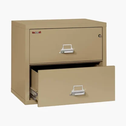 FireKing 2-3122-C Lateral Fire File Cabinet in Sand with UL High-Security Key Lock