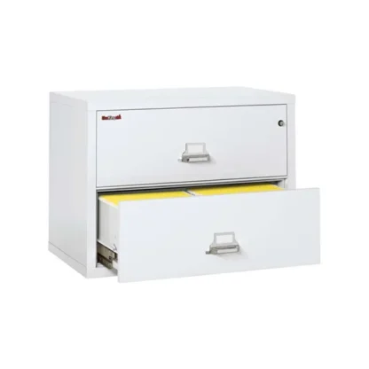 FireKing 2-3822-C Lateral Fire File Cabinet in Arctic White with UL High-Security Key Lock