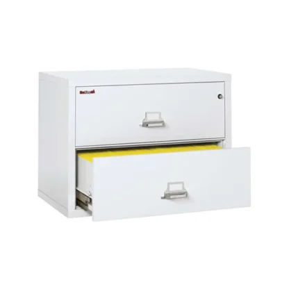 FireKing 2-3822-C Lateral Fire File Cabinet in Arctic White with UL High-Security Key Lock