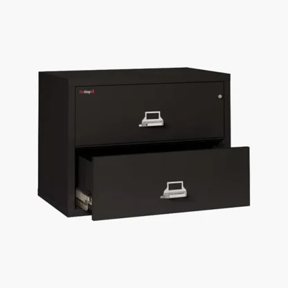 FireKing 2-3822-C Lateral Fire File Cabinet in Black with UL High-Security Key Lock