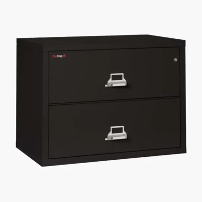 FireKing 2-3822-C Lateral Fire File Cabinet in Black with UL High-Security Key Lock