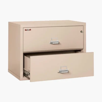 FireKing 2-3822-C Lateral Fire File Cabinet in Champagne with UL High-Security Key Lock