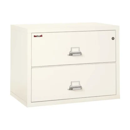 FireKing 2-3822-C Lateral Fire File Cabinet in Ivory White with UL High-Security Key Lock