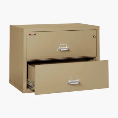 FireKing 2-3822-C Lateral Fire File Cabinet in Sand with UL High-Security Key Lock