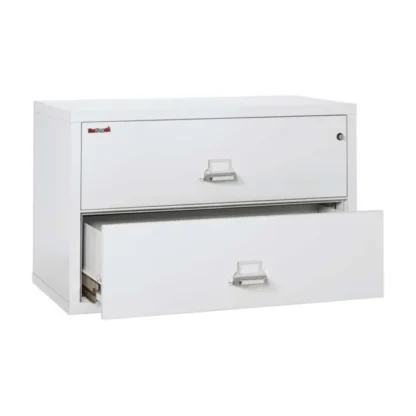 FireKing 2-4422-C Lateral Fire File Cabinet in Arctic White with UL High-Security Key Lock