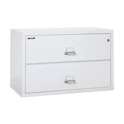 FireKing 2-4422-C Lateral Fire File Cabinet in Arctic White with UL High-Security Key Lock