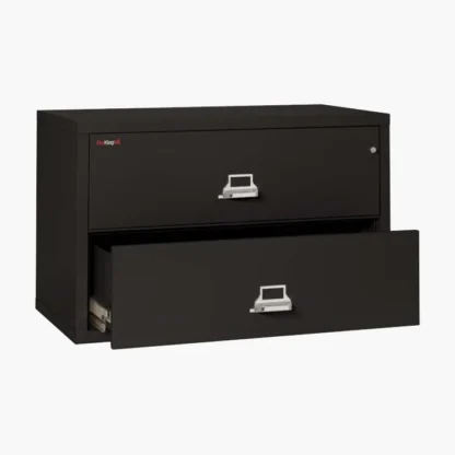 FireKing 2-4422-C Lateral Fire File Cabinet in Black with UL High-Security Key Lock