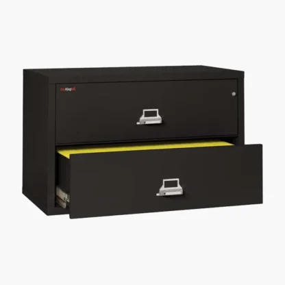 FireKing 2-4422-C Lateral Fire File Cabinet in Black with UL High-Security Key Lock