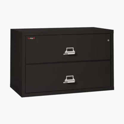 FireKing 2-4422-C Lateral Fire File Cabinet in Black with UL High-Security Key Lock