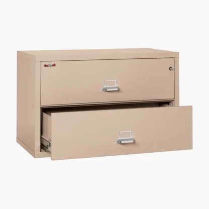 FireKing 2-4422-C Lateral Fire File Cabinet in Champagne with UL High-Security Key Lock