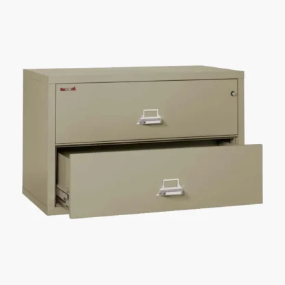 FireKing 2-4422-C Lateral Fire File Cabinet in Pewter with UL High-Security Key Lock