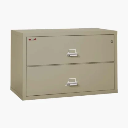 FireKing 2-4422-C Lateral Fire File Cabinet in Pewter with UL High-Security Key Lock