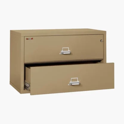 FireKing 2-4422-C Lateral Fire File Cabinet in Sand with UL High-Security Key Lock