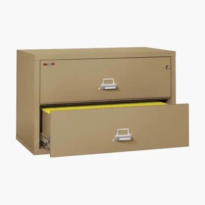 FireKing 2-4422-C Lateral Fire File Cabinet in Sand with UL High-Security Key Lock