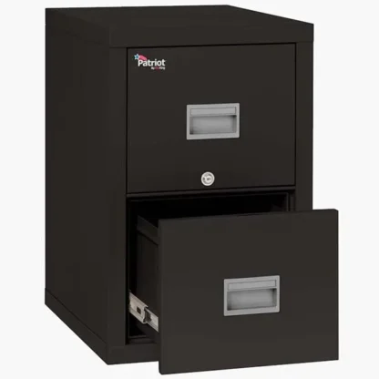 FireKing 2P1825-C 2-Drawer Patriot Vertical File Cabinet in Black Color with UL High-Security Key Lock