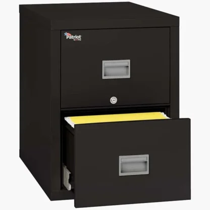 FireKing 2P1831-C 2-Drawer Letter-Sized Patriot Vertical File Cabinet in Black Color with UL High-Security Key Lock