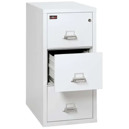 FireKing 3-1943-2 Two-Hour Vertical Fire File Cabinet in Arctic White with UL High-Security Key Lock