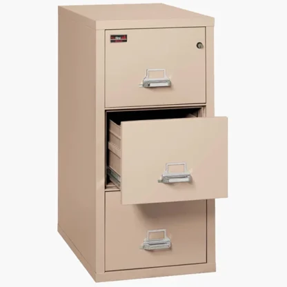 FireKing 3-1943-2 Two-Hour Vertical Fire File Cabinet in Champagne with UL High-Security Key Lock