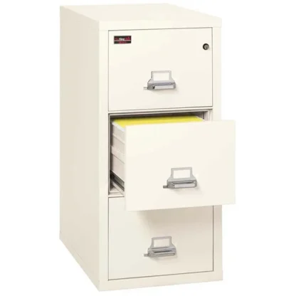 FireKing 3-1943-2 Two-Hour Vertical Fire File Cabinet in Ivory White with UL High-Security Key Lock