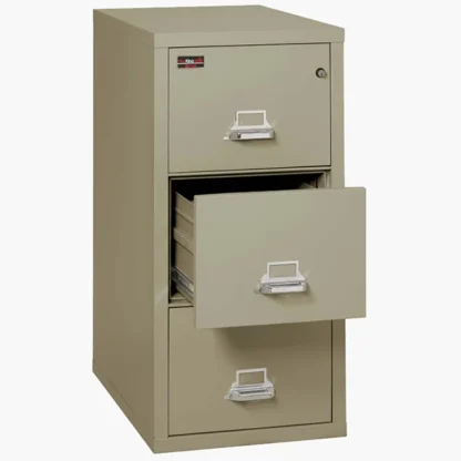 FireKing 3-1943-2 Two-Hour Vertical Fire File Cabinet in Pewter with UL High-Security Key Lock