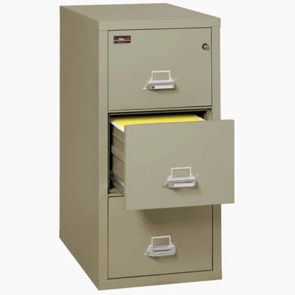 FireKing 3-1943-2 Two-Hour Vertical Fire File Cabinet in Pewter with UL High-Security Key Lock