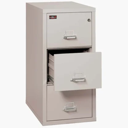 FireKing 3-1943-2 Two-Hour Vertical Fire File Cabinet in Platinum with UL High-Security Key Lock