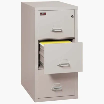 FireKing 3-1943-2 Two-Hour Vertical Fire File Cabinet in Platinum with UL High-Security Key Lock