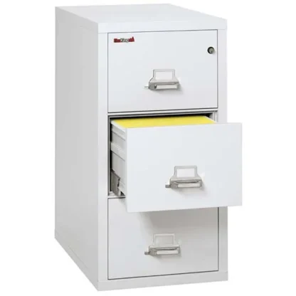 FireKing 3-2131-C Vertical Fire File Cabinet in Arctic White with UL High-Security Key Lock