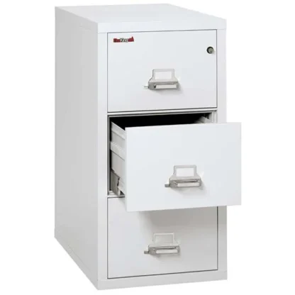 FireKing 3-2131-C Vertical Fire File Cabinet in Arctic White with UL High-Security Key Lock