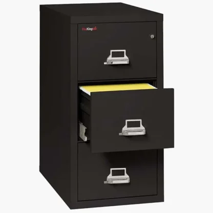 FireKing 3-2131-C Vertical Fire File Cabinet in Black with UL High-Security Key Lock