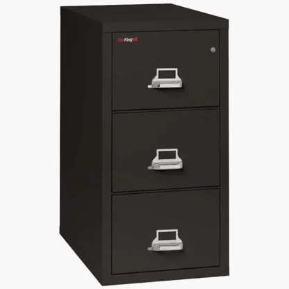 FireKing 3-2131-C Vertical Fire File Cabinet in Black with UL High-Security Key Lock