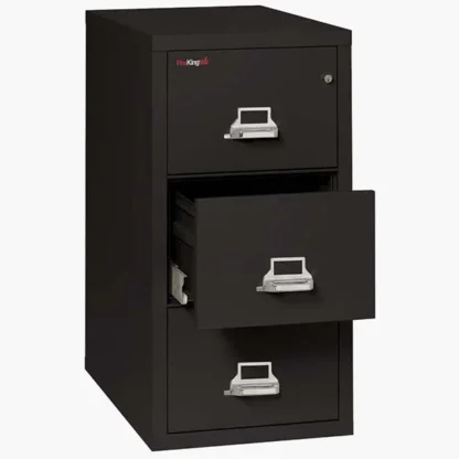 FireKing 3-2131-C Vertical Fire File Cabinet in Black with UL High-Security Key Lock