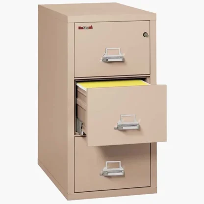 FireKing 3-2131-C Vertical Fire File Cabinet in Champagne with UL High-Security Key Lock