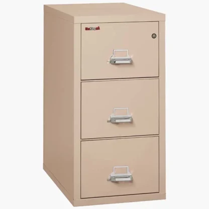 FireKing 3-2131-C Vertical Fire File Cabinet in Champagne with UL High-Security Key Lock