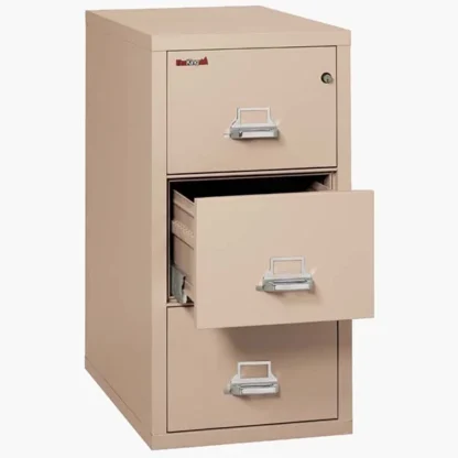 FireKing 3-2131-C Vertical Fire File Cabinet in Champagne with UL High-Security Key Lock