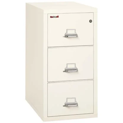 FireKing 3-2131-C Vertical Fire File Cabinet in Ivory White with UL High-Security Key Lock