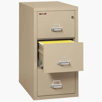 FireKing 3-2131-C Vertical Fire File Cabinet in Parchment with UL High-Security Key Lock