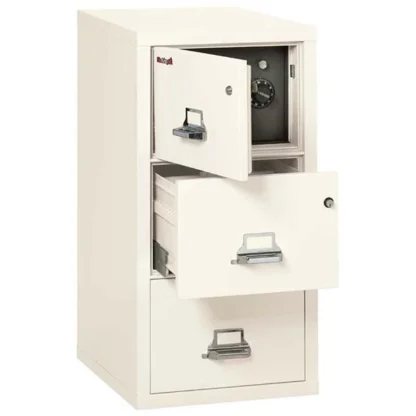 FireKing 3-2131-CSF Safe In A File Cabinet with Key Lock in Ivory White Color