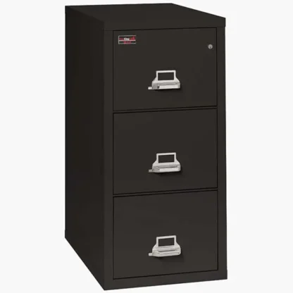 FireKing 3-2144-2 Two-Hour Vertical Fire File Cabinet in Black with UL High-Security Key Lock