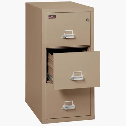 FireKing 3-2144-2 Two-Hour Vertical Fire File Cabinet in Taupe with UL High-Security Key Lock