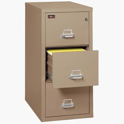 FireKing 3-2144-2 Two-Hour Vertical Fire File Cabinet in Taupe with UL High-Security Key Lock