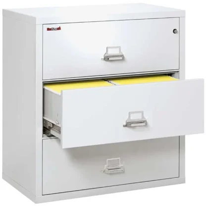 FireKing 3-3822-C Lateral Fire File Cabinet in Arctic White with UL High-Security Key Lock