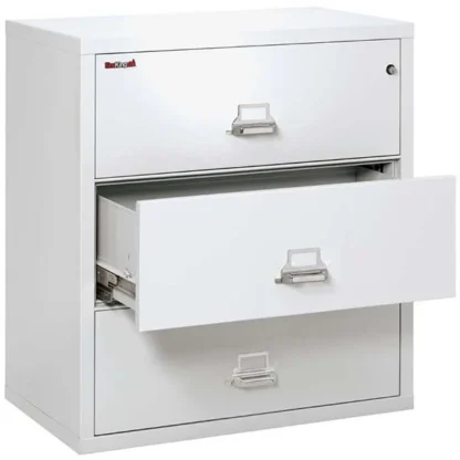 FireKing 3-3822-C Lateral Fire File Cabinet in Arctic White with UL High-Security Key Lock