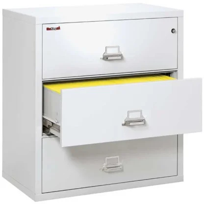 FireKing 3-3822-C Lateral Fire File Cabinet in Arctic White with UL High-Security Key Lock