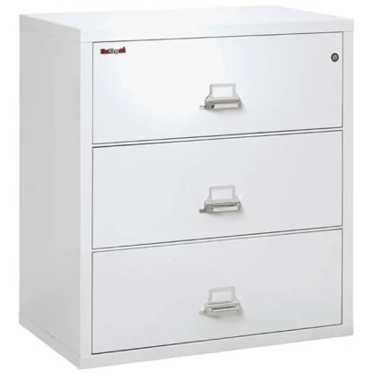 FireKing 3-3822-C Lateral Fire File Cabinet in Arctic White with UL High-Security Key Lock